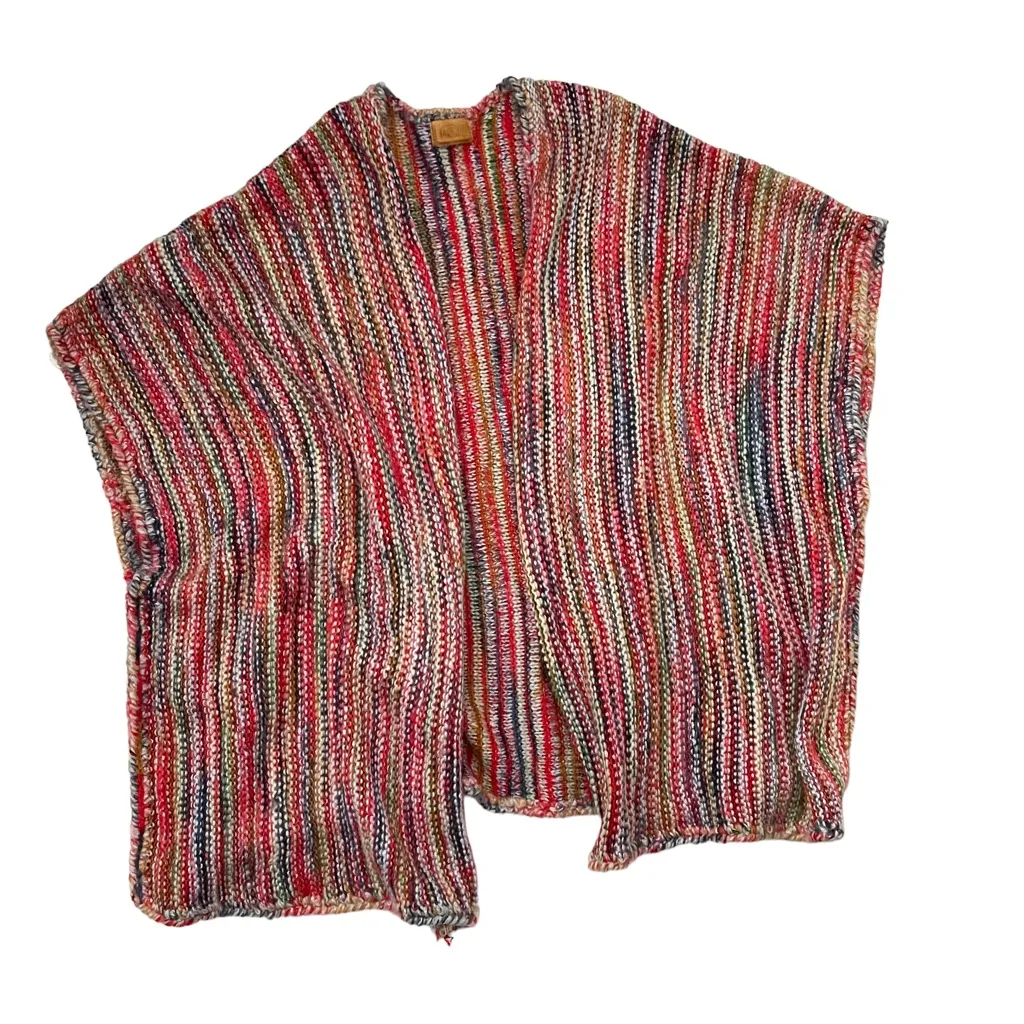 POL Red Rainbow Open Front Kimono Sweater M - Image 8