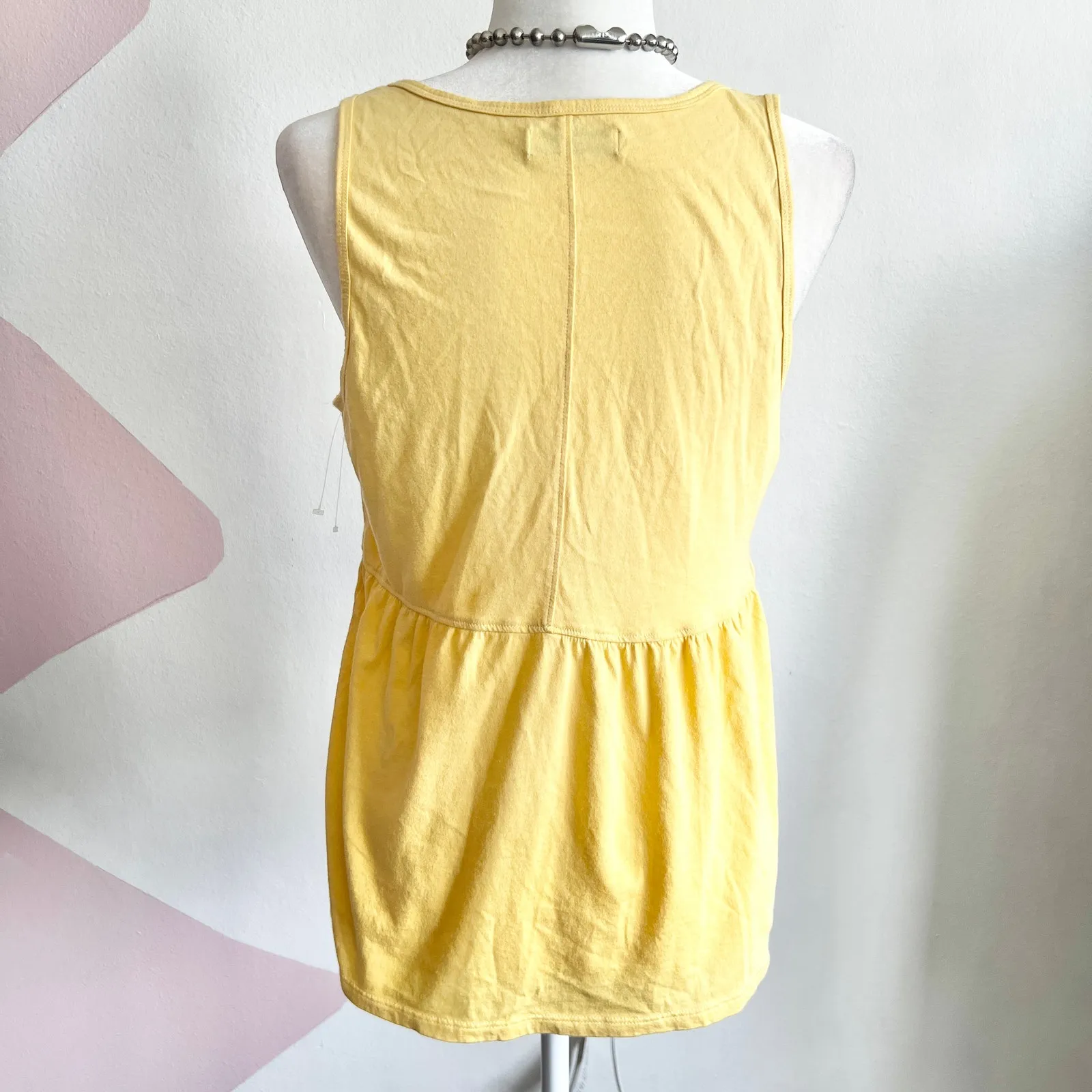 Butter Yellow Babydoll Top, Y2K Soft Girl Cottagecore Indie‎ Sleaze Medium - Image 3