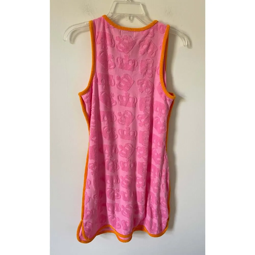 Juicy by Juicy Couture Terry Cloth Mini Dress Pink Orange Size Medium - Image 3