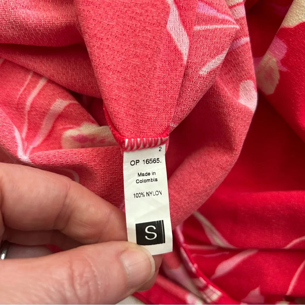 Maaji Alana Red White Floral Button Front Tiered Floral Boho Maxi Skirt S - Image 9