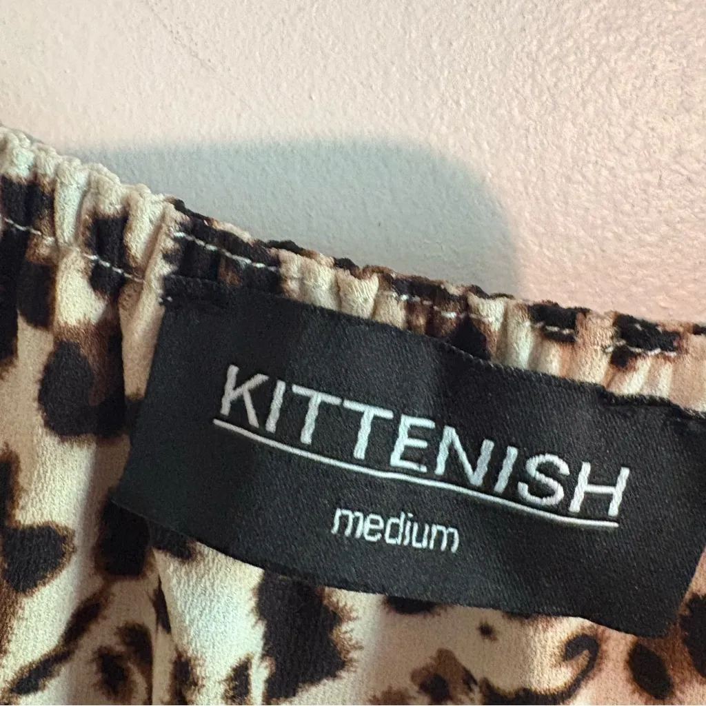 Kittenish Animal Print Tie Front‎ Dress Size Medium - Image 8