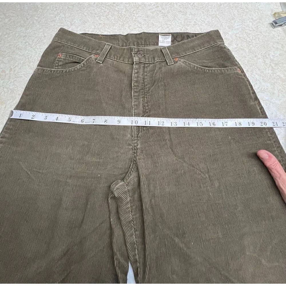 Levi Wide Leg corduroy pants Sz 11 Olive Green Brown - Image 6
