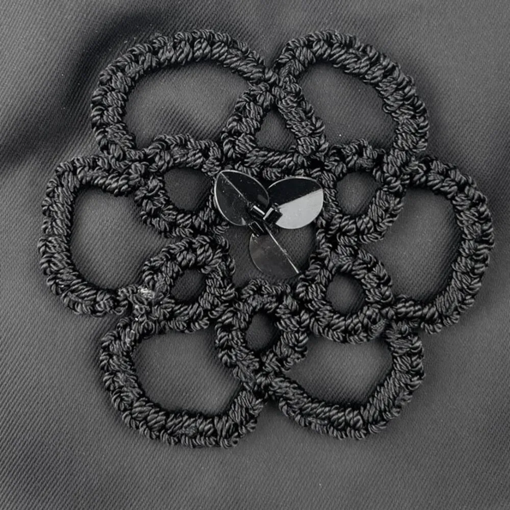 Geraldine Garcia Black Flower Sequin Beaded Embellished Crop Blouse Tank Top M Size M - Image 5