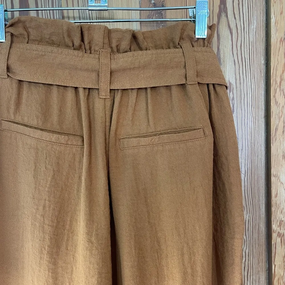 A New Day Paper Bag Trousers Stretch Waist With Belt ~ Size Medium 💚🍄 - Image 4