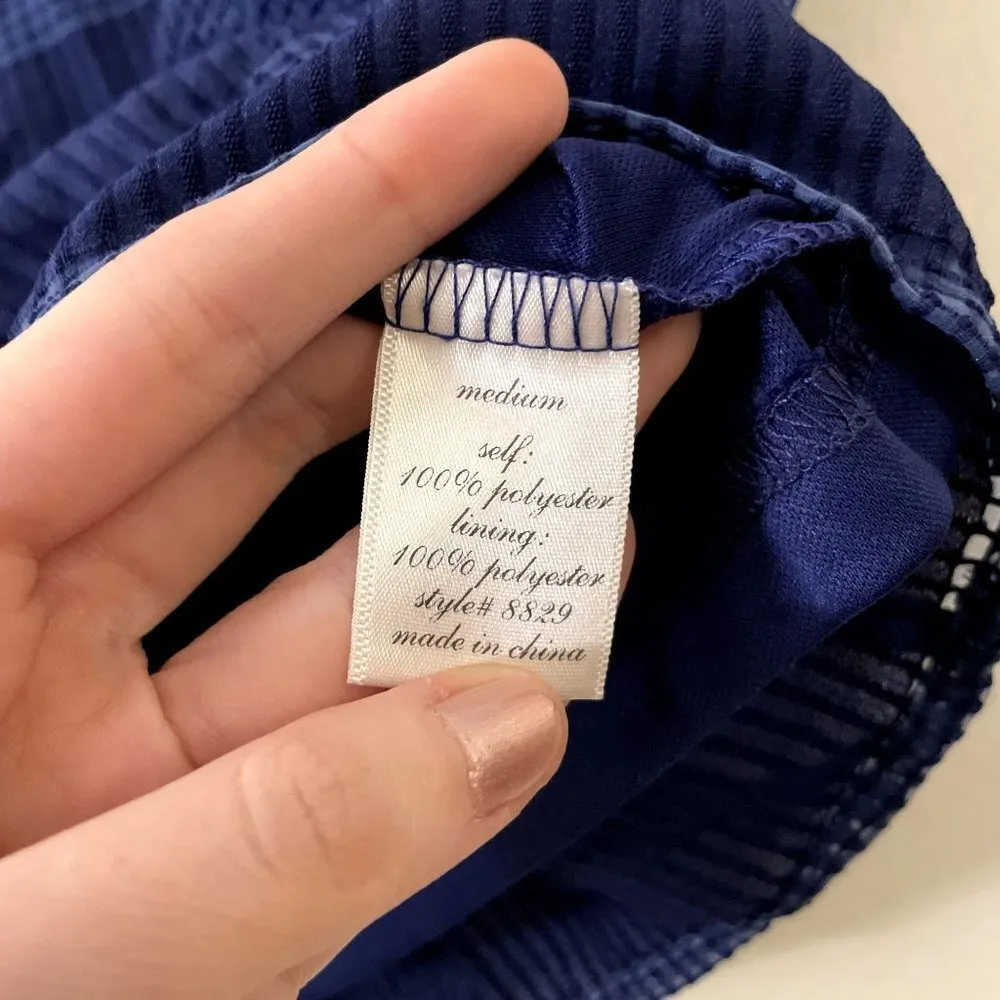 Miami blue striped cropped short sleeved summer top lightweight shirt blouse - Image 4