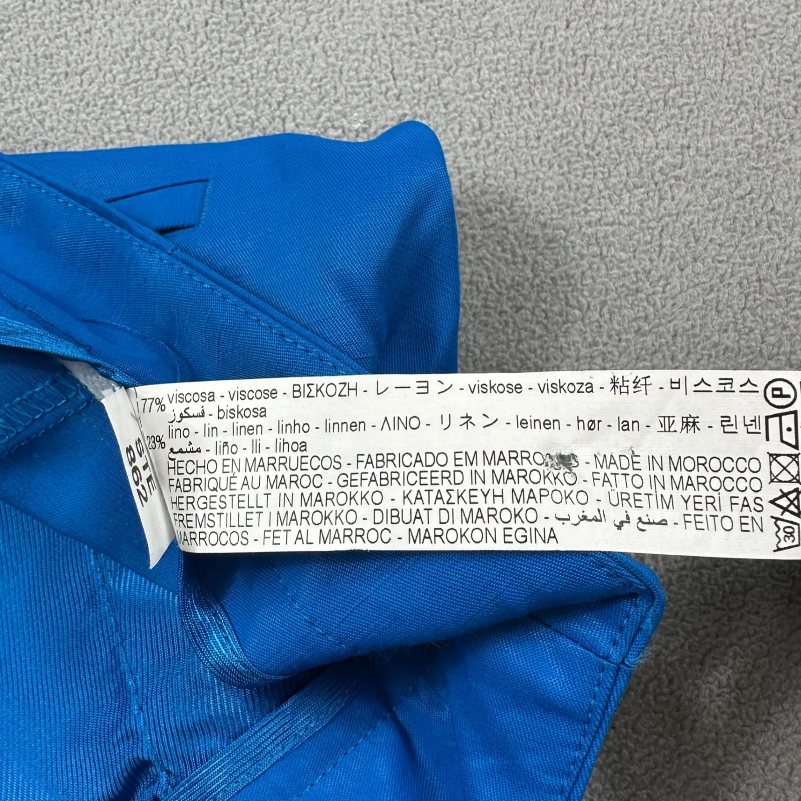 Zara Dress Pants Linen Viscose Blend Womens 30x30 Blue Business Casual Trousers - Image 7