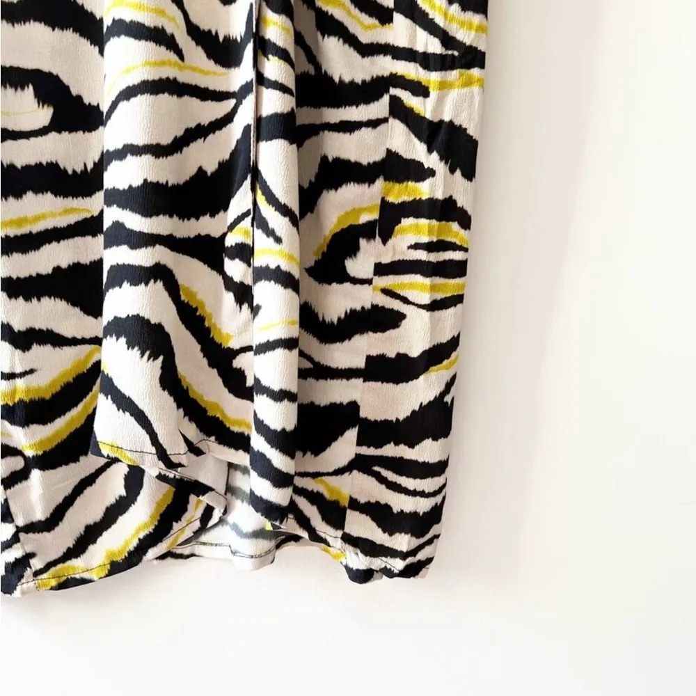 NWT ZARA | Zebra Print Long Sleeve Button Front Midi Dress Size Medium - Image 5