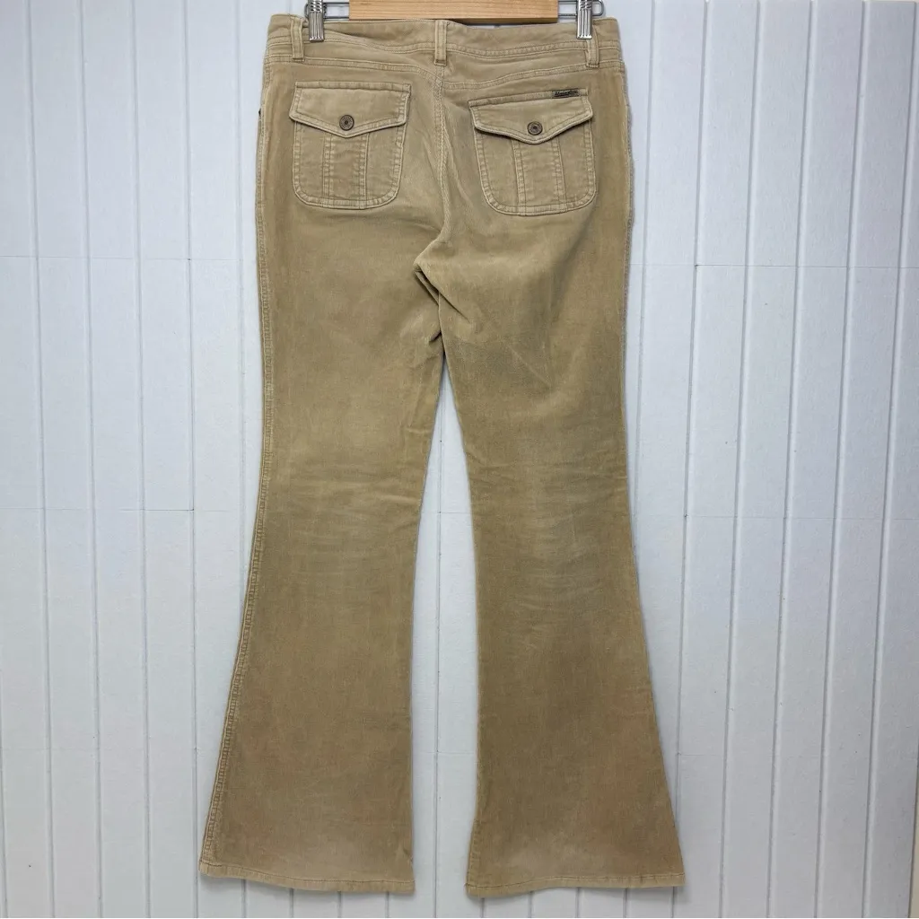 UNIONBAY Stretch Y2K Vintage Flare Beige Corduroy Pants Size 11 - Image 3