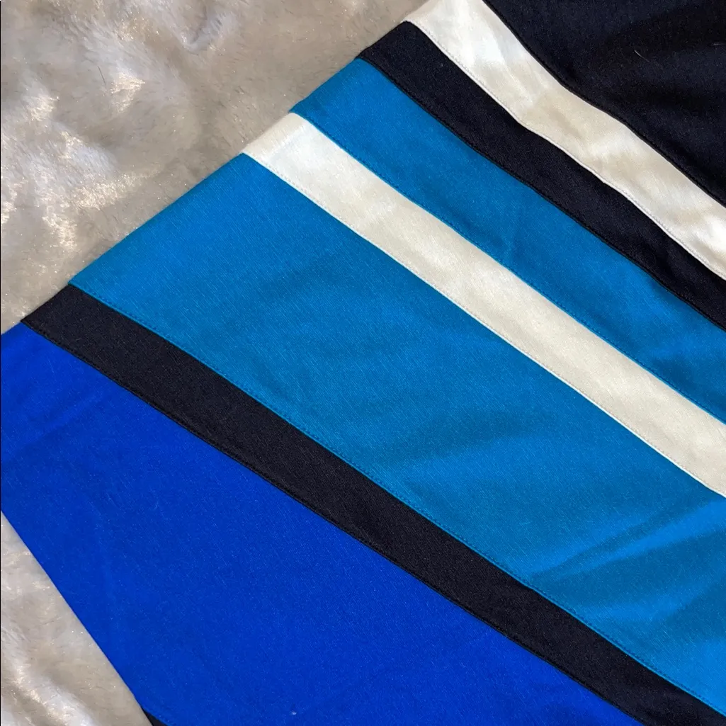 Lane Bryant Geometric Stripe Skirt Size 16 NWT Bold Teal Blue Black White - Image 6