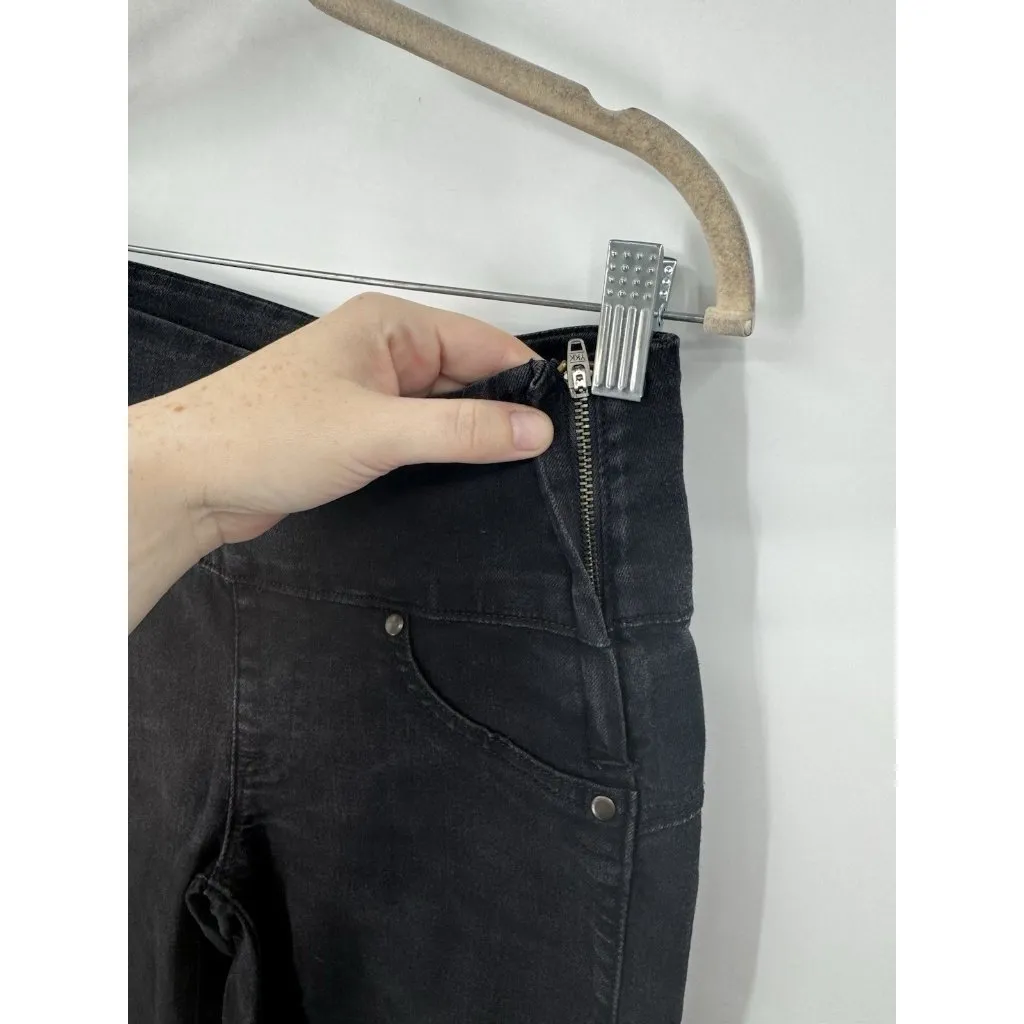 SPANX Side Zip Skinny Jean Legging Women Small Black Faded Wash Stretch Slimming - Image 10