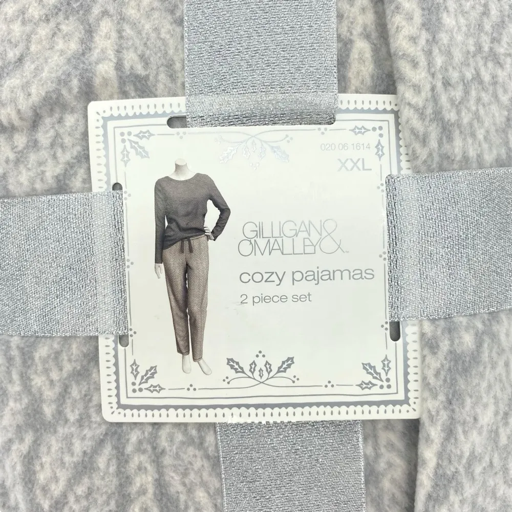 Gillian & Omalley Women’s Heather Gray Cozy Pajamas 2 Piece Set New Size XXL - Image 3
