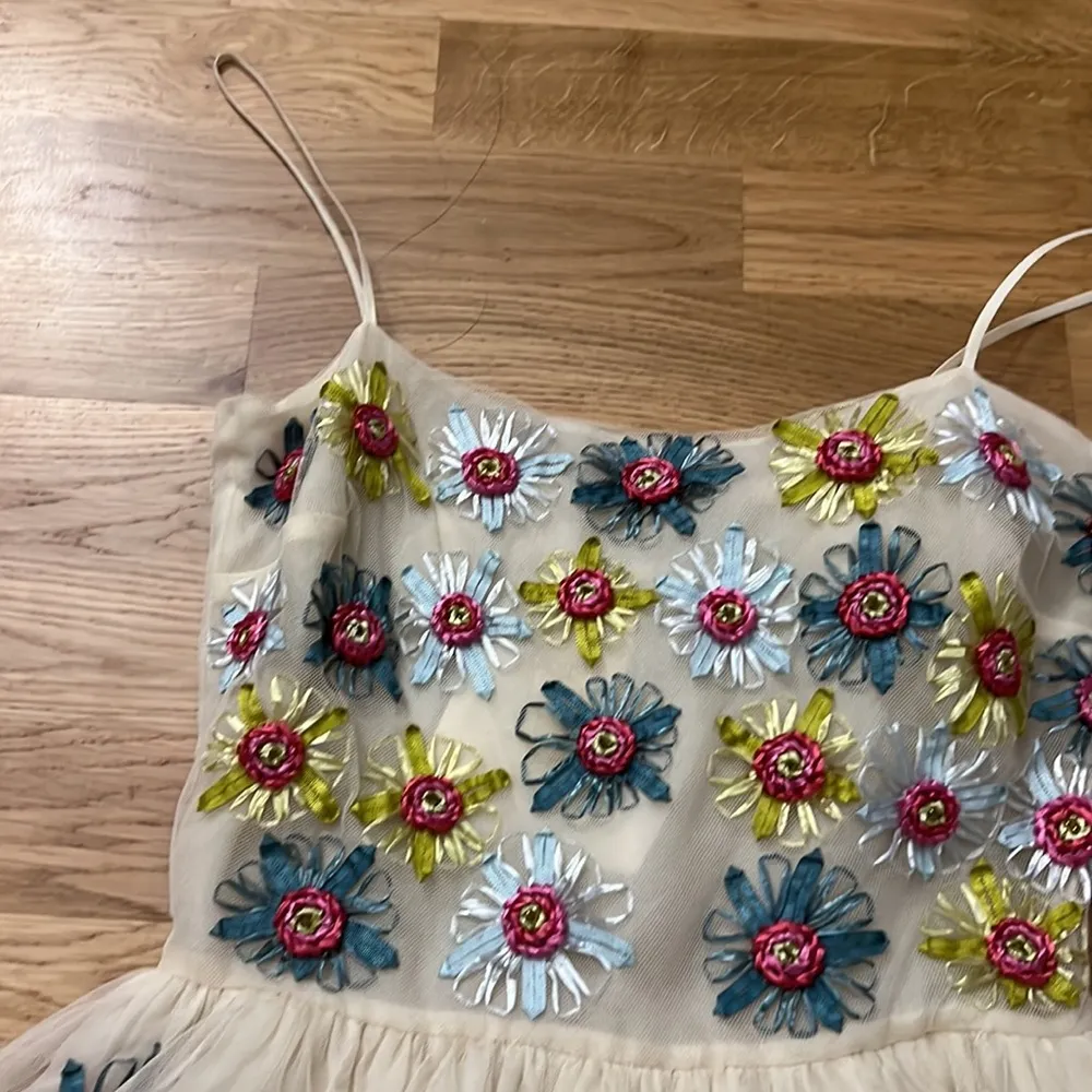 NWT red valentino tulle off white floral embroidered dress Size 2 - Image 7