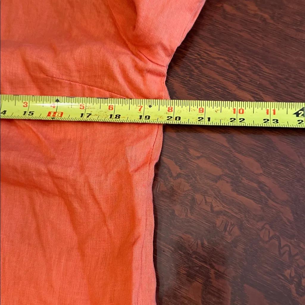 Boden woman's white embroidered 3/4
Sleeve orange Size undefined - Image 7