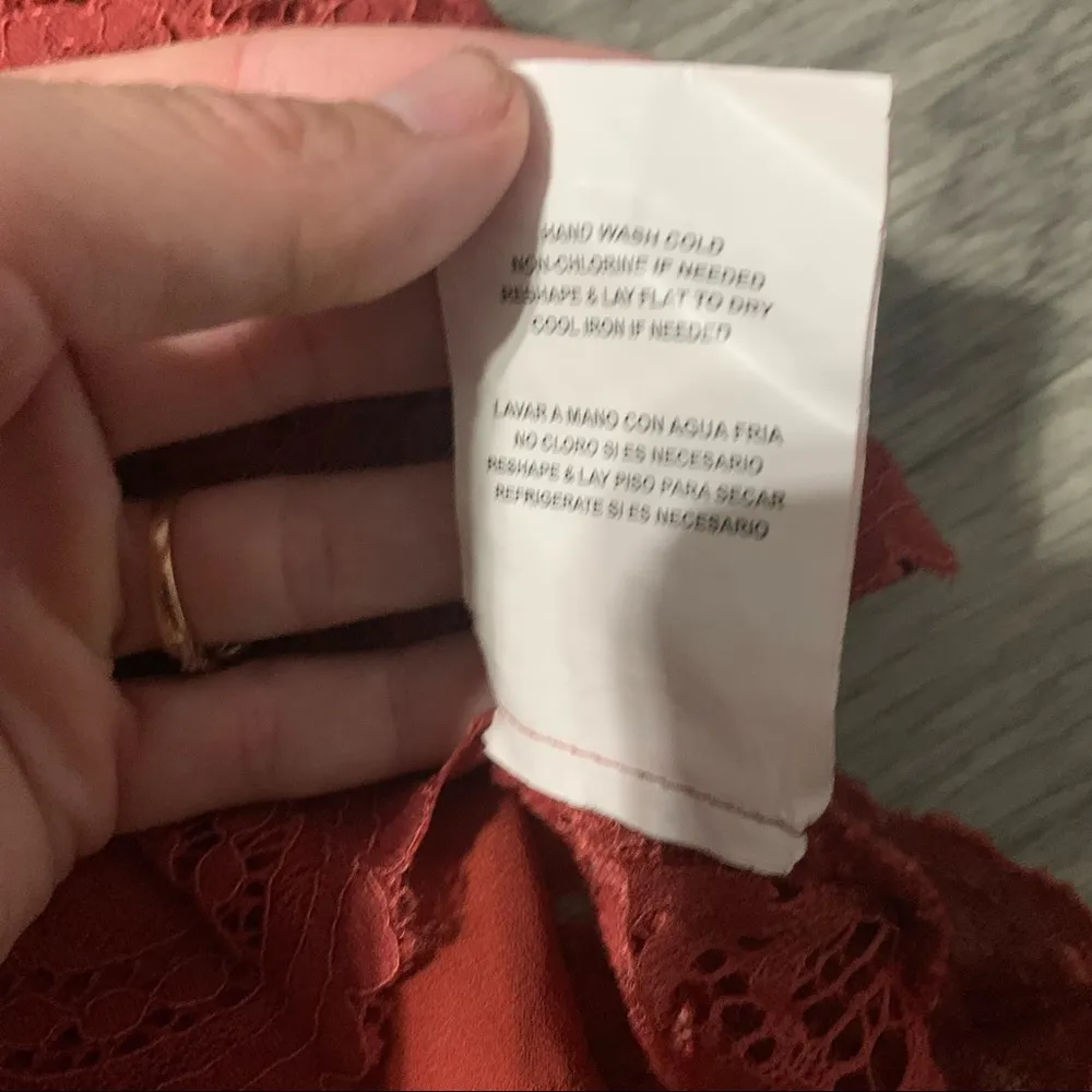 Taylor & Sage Orange Lace Long Sleeve Dress; Small Women’s Pit - Image 6