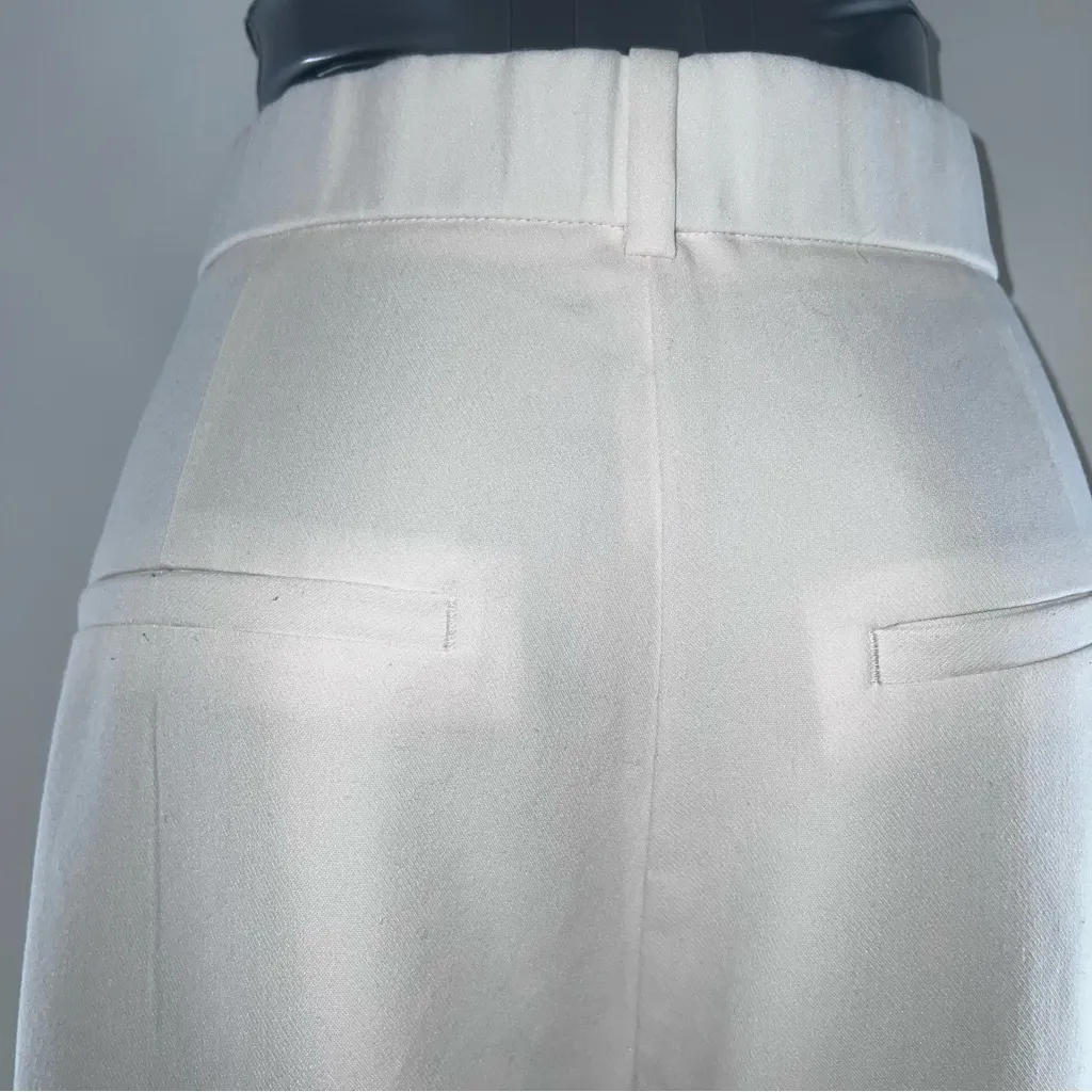 Abercrombie & Fitch Off-White/Cream Curve Love Wide Leg Pleated Front Pants-16 - Image 6