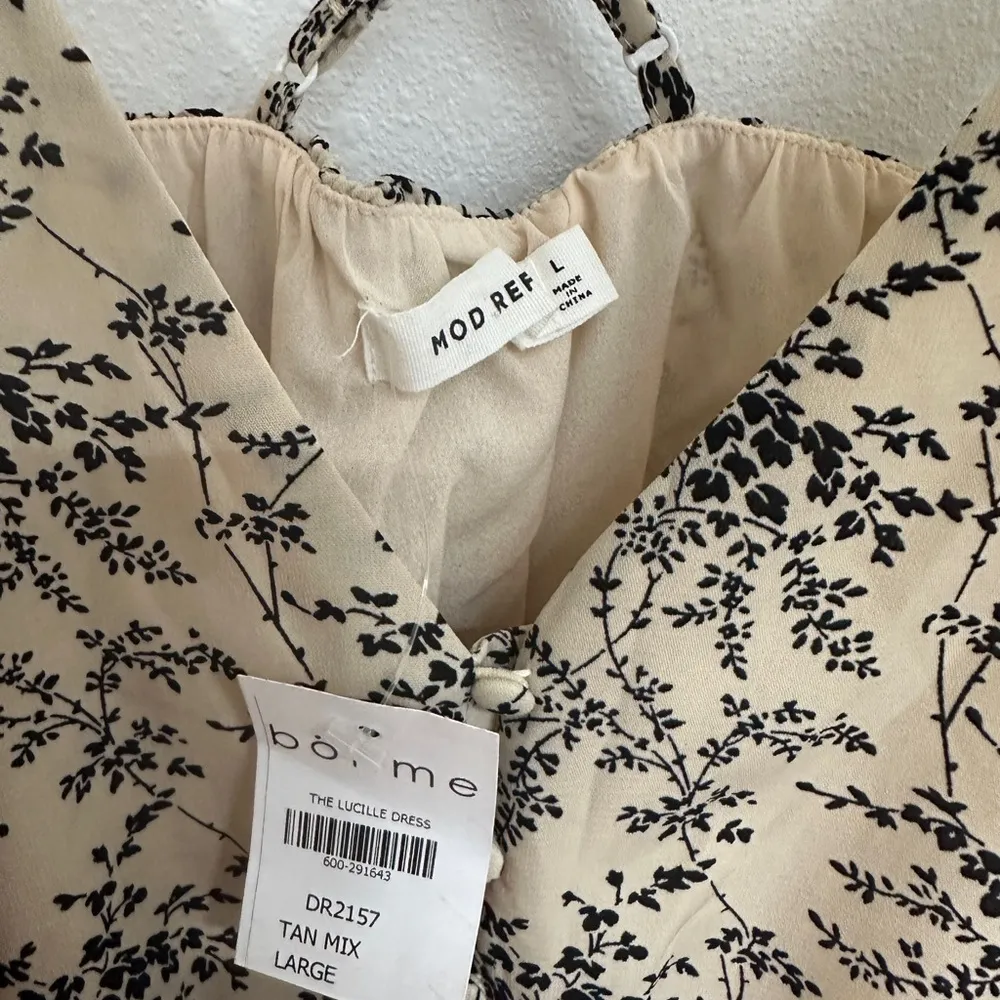 Mod Ref Tan Black Sleeveless Slip Dress - Image 3