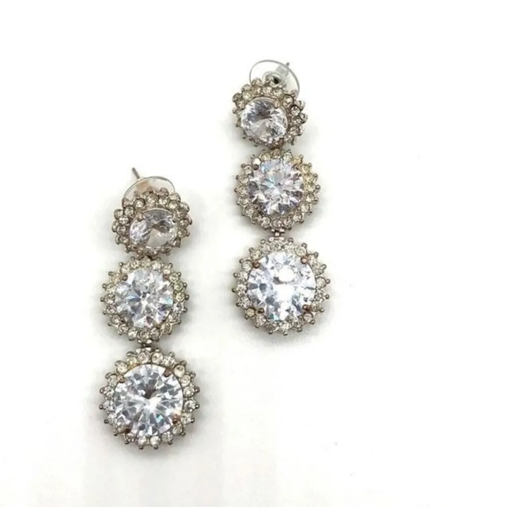 Slate & Willow Three Tier Crystal Earrings - Image 2