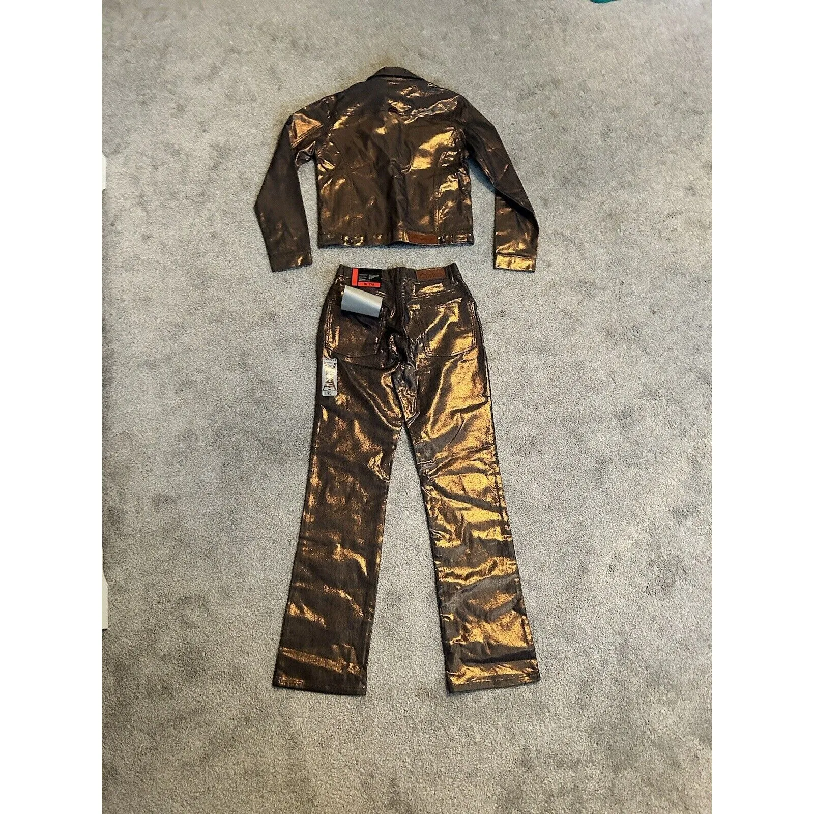 Vintage Y2K FUBU Metallic Brown Pants 7/8 And Matching Jacket 9/10‎ NWT Size M - Image 6