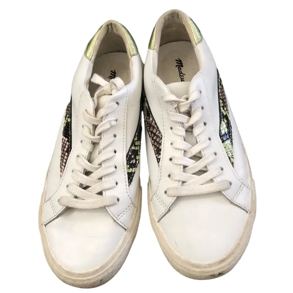 Madewell low top sidewalk snake skin embossed leather sneakers size 7.5 AH767 - Image 4