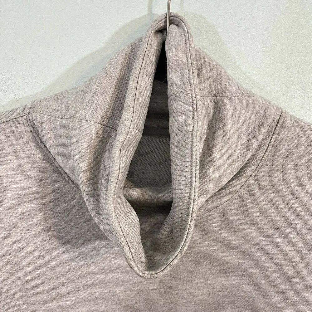Nike Women's Light Grey Dri-fit Cowl Neck Pullover Sweatshirt Size S - Image 3