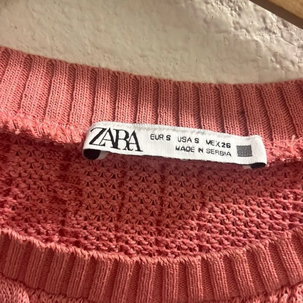 ✨Zara Pink Jacquard Crop Pink Sz Small Top✨ - Image 9