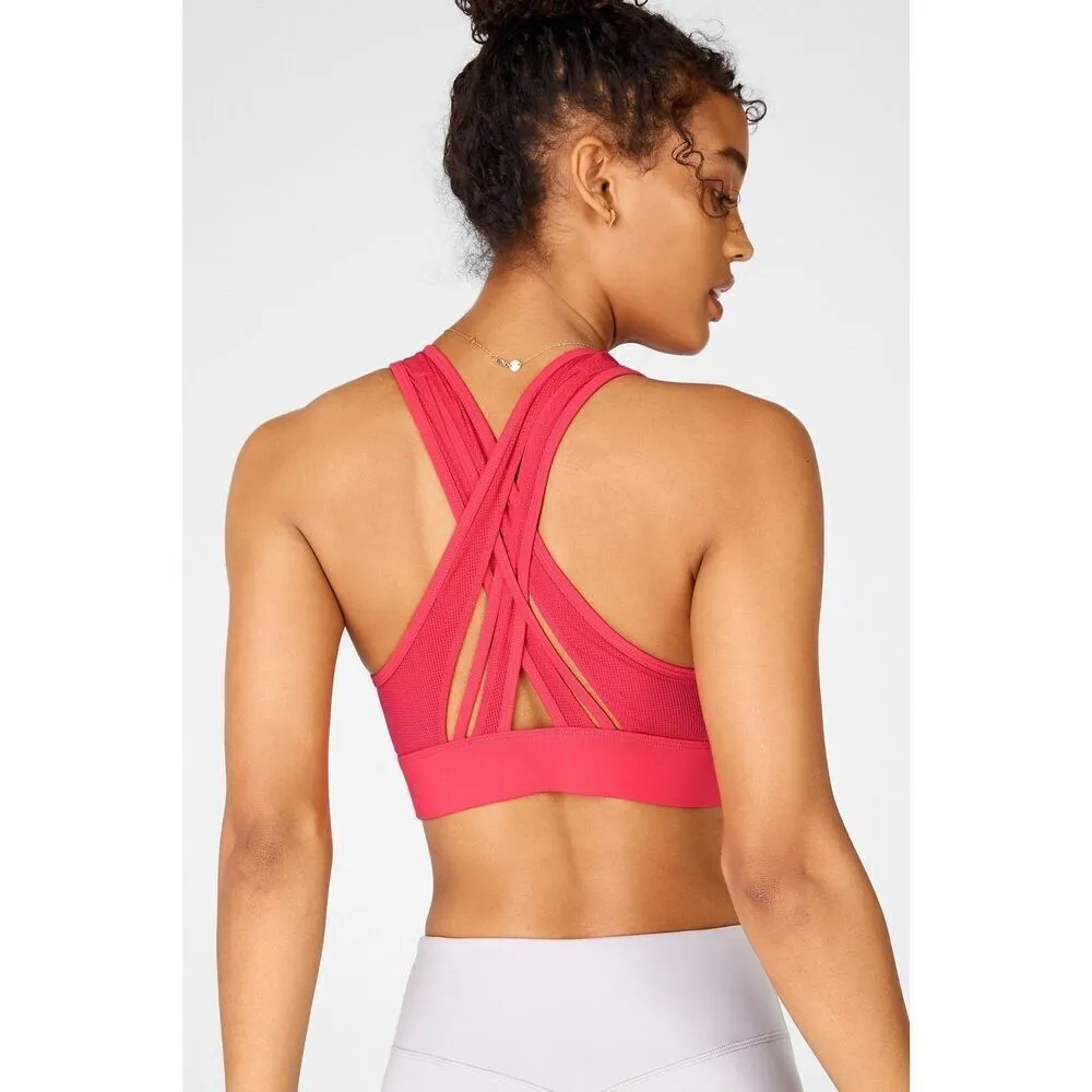 Fabletics Faye Medium Impact Sports Bra II In Lipstick Red Size L - Image 4