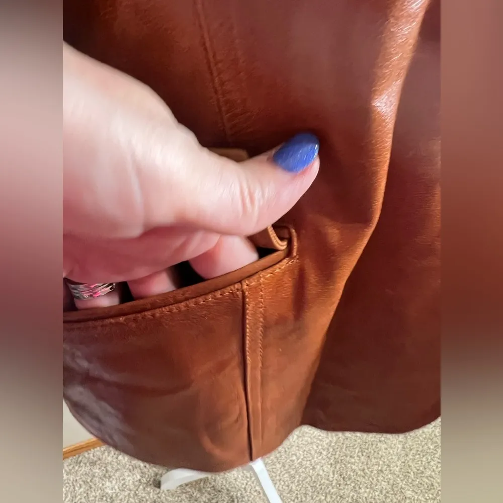 For Joseph 100% leather coat camel color size large - Image 4