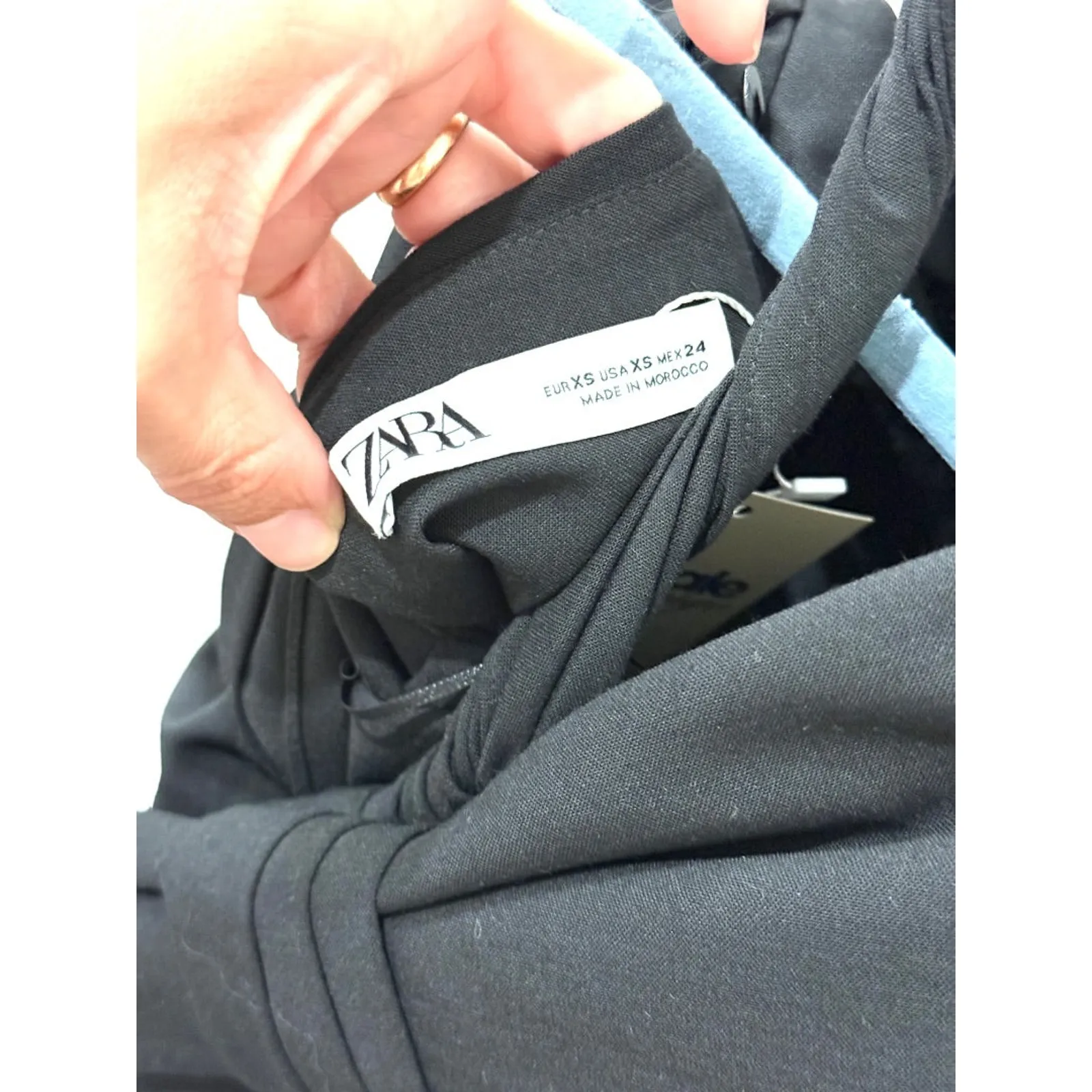 Zara Asymmetric One Shoulder Mini Dress with Twist Large Bow Ribbon Black XS - Image 7