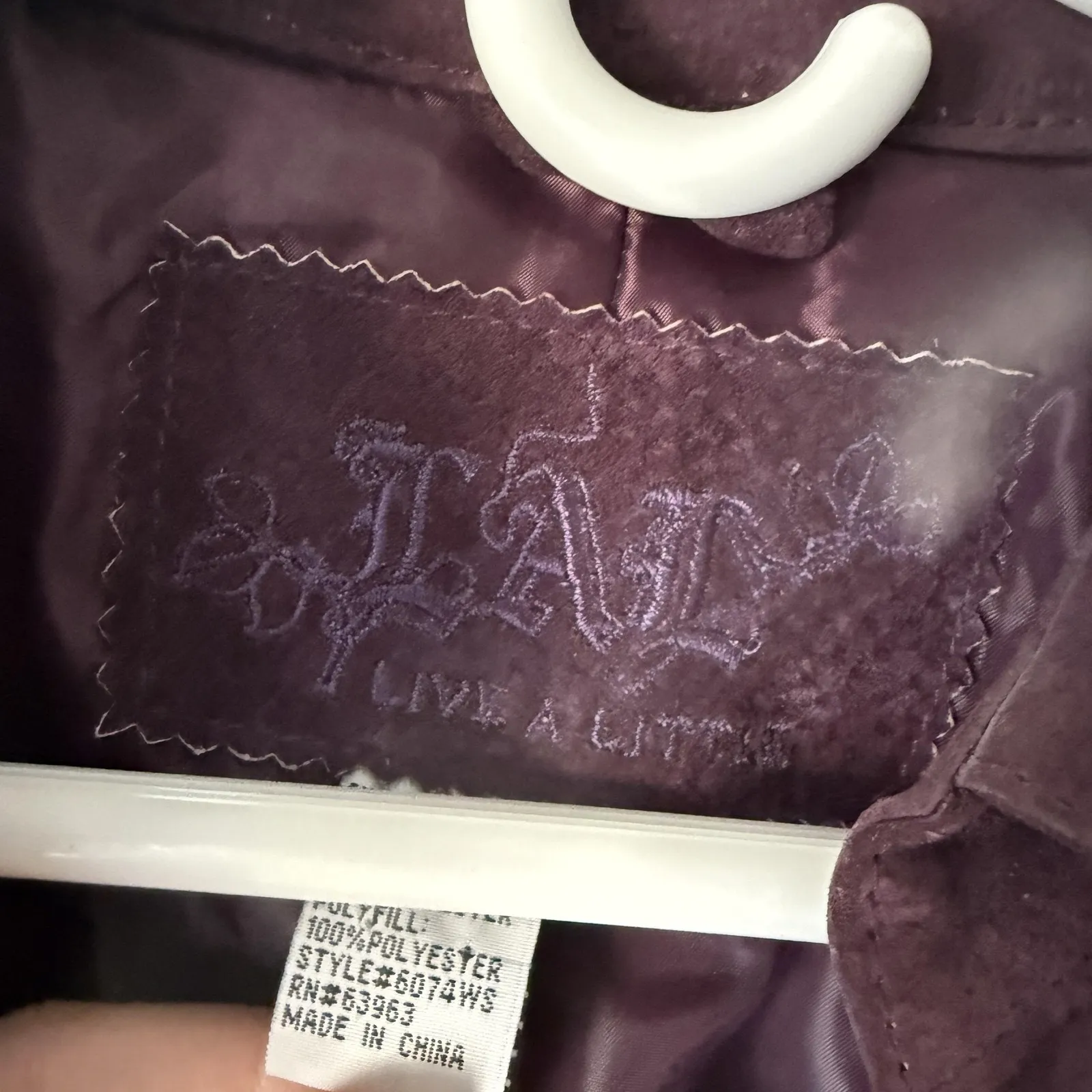 Live A Little Jacket Vintage Sm Purple Suede Leather Button Western Fairy Grunge - Image 6