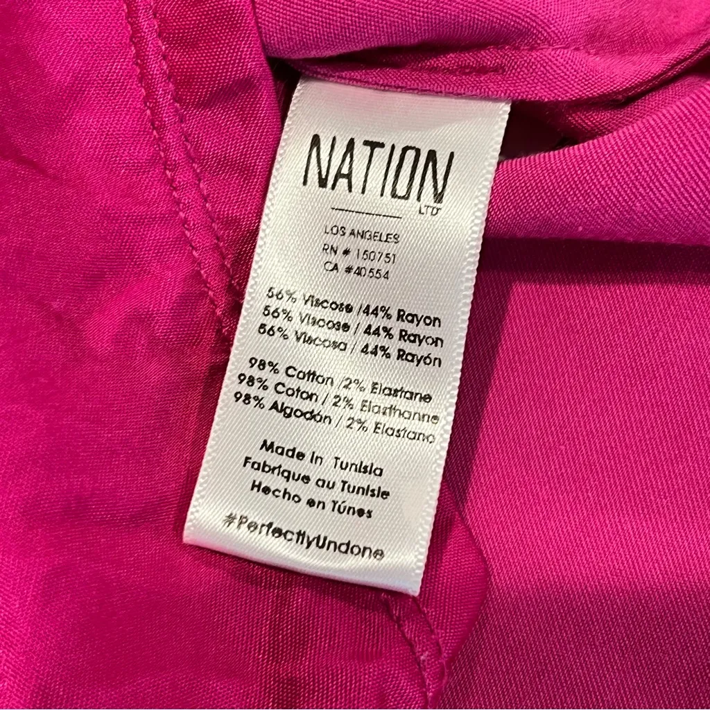 Nation LTD Donna Bell Sleeve Top Miss Magenta Medium Hot Pink Flowy Short Sleeve - Image 6