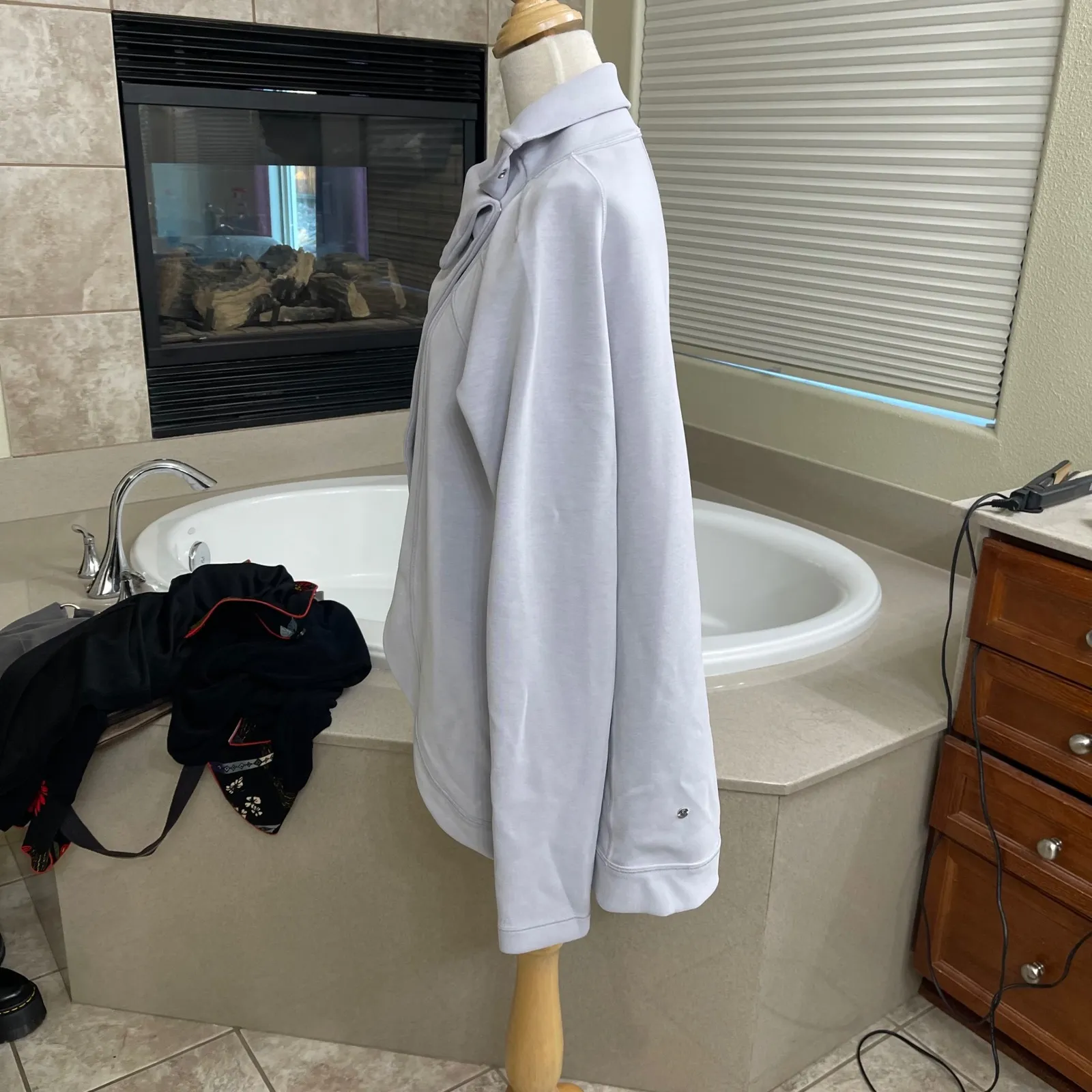 Lululemon Rulu Rally Wrap Jacket Heathered Ocean Mist Light Blue Purple Sz 8 - Image 3