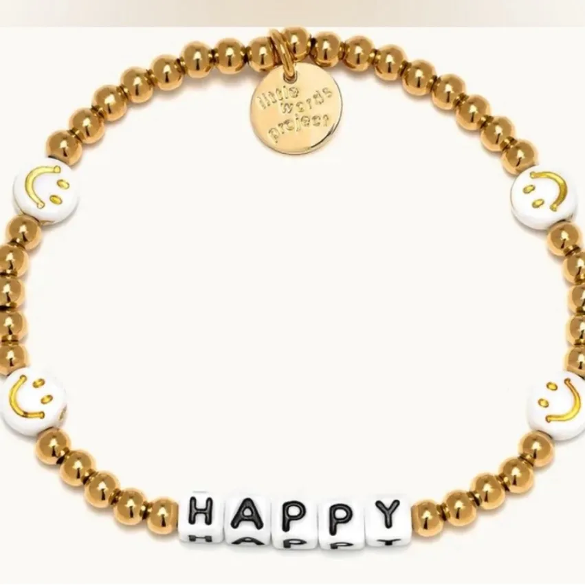 Little Words Project HAPPY gold bracelet - Image 3
