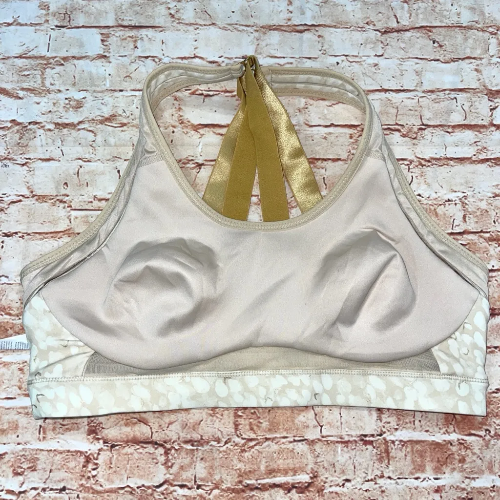 Fabletics Cream and Gold Patterned Sports Bra - Image 6