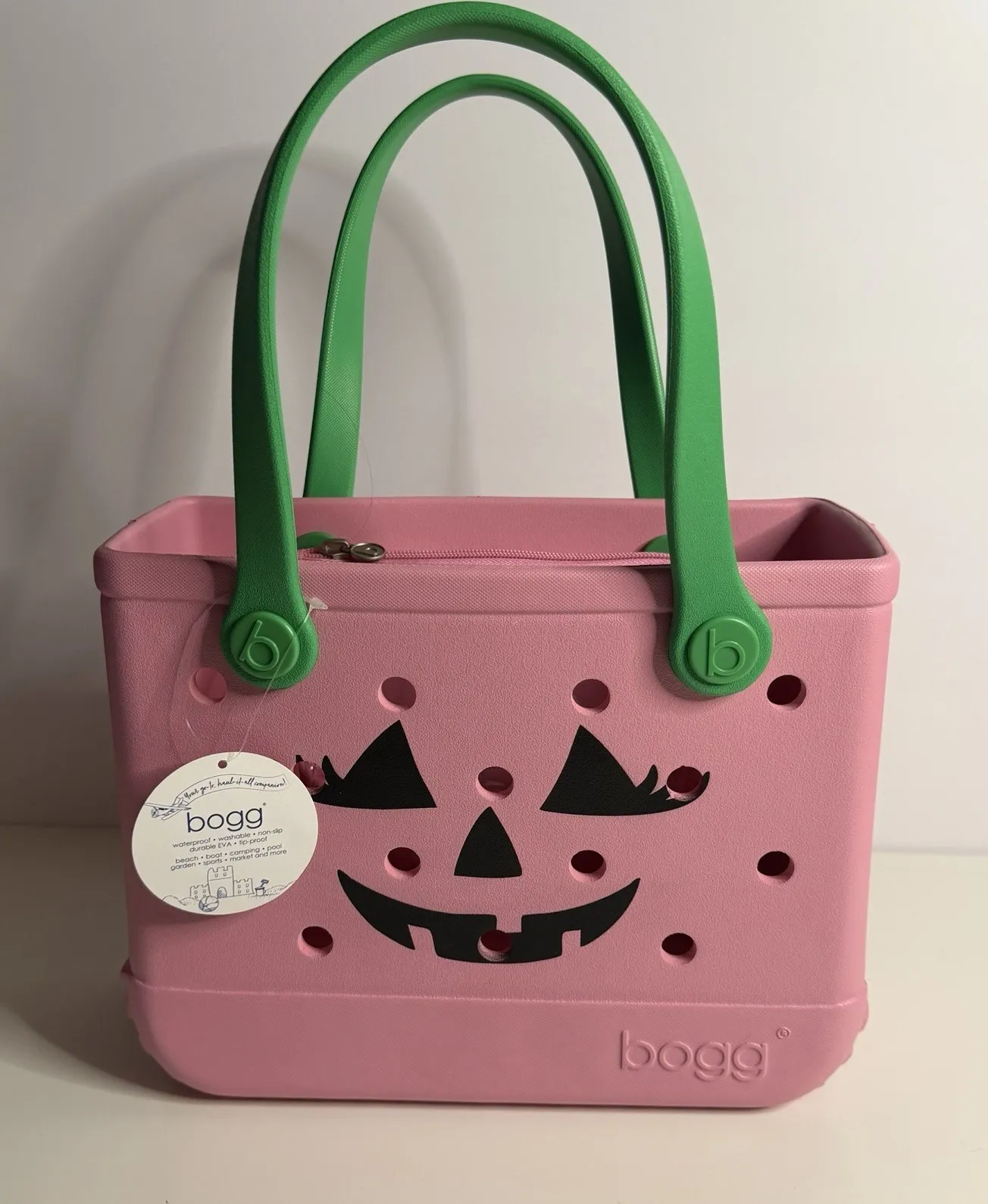 Bitty Bogg O'Lantern Pink Green Limited Edition Halloween Tote Purse Trick Treat - Image 1