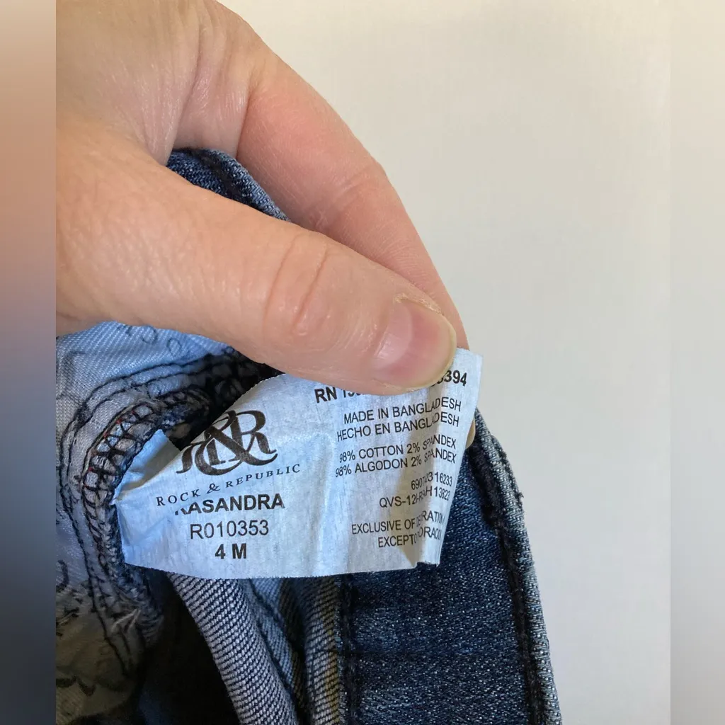 🌞Rock & Republic Kasandra Dark Wash Button Pocket Bootcut Denim Jeans - Image 3