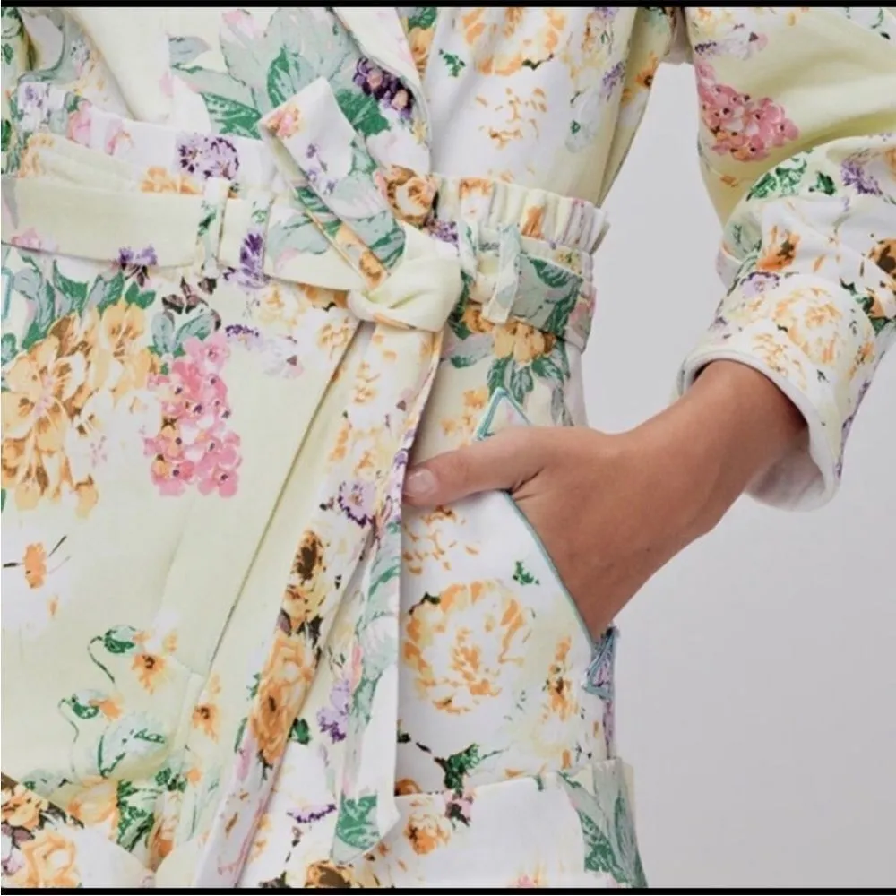 NWT for love & lemons chamomile denim suit floral romper M - Image 6