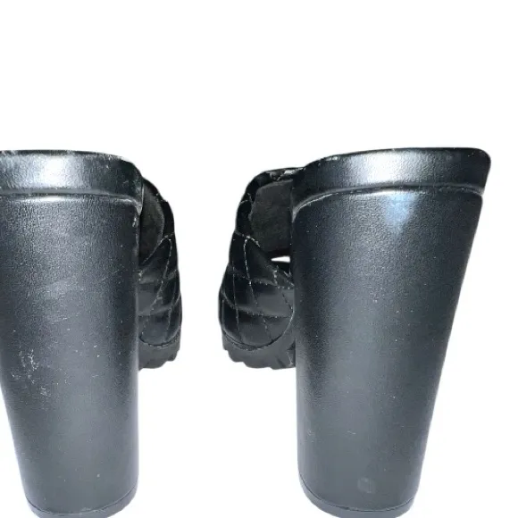 Wild diva Black Quilted High Heel Mules. New - Image 8