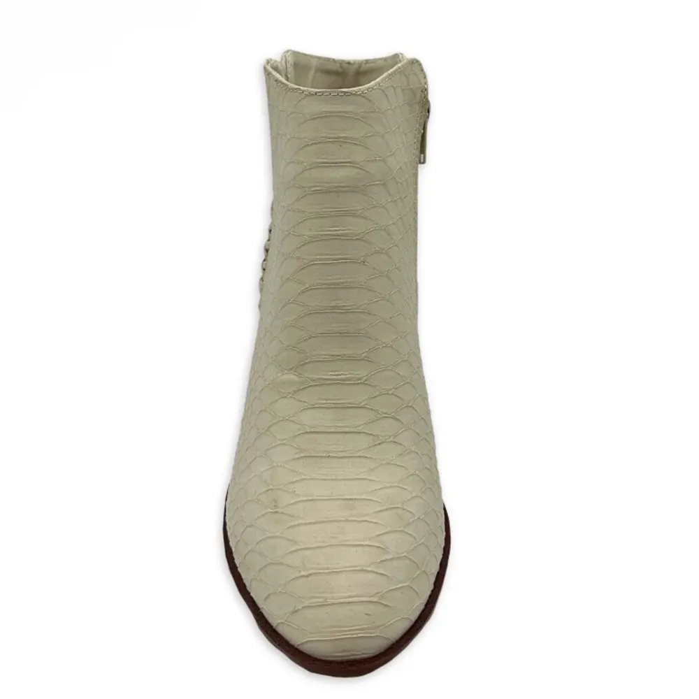 MIA GIRL Womens Ankle Boots Size 8.5M Ivory Dusky Python Look Side Zipper New - Image 12