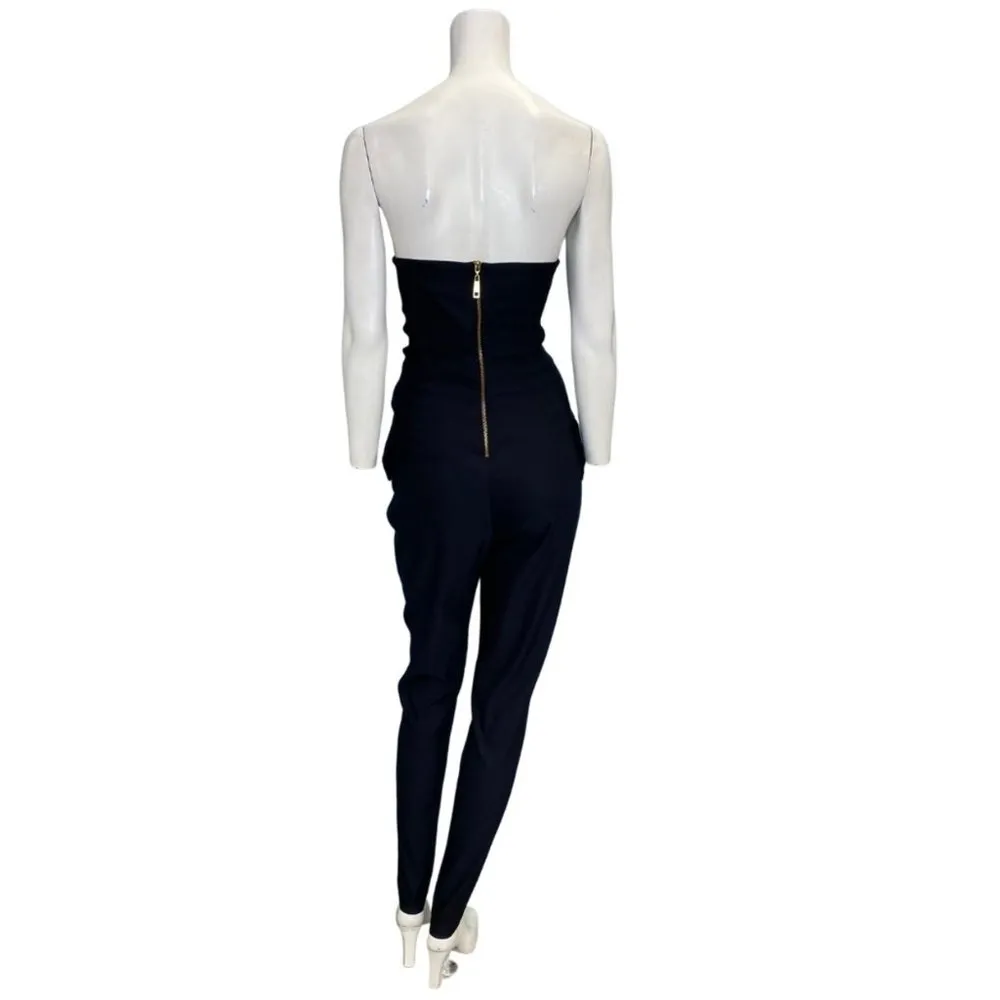 La Pateau Strapless Criss Cross Waist Jumpsuit Black Size Large NWT - Image 2