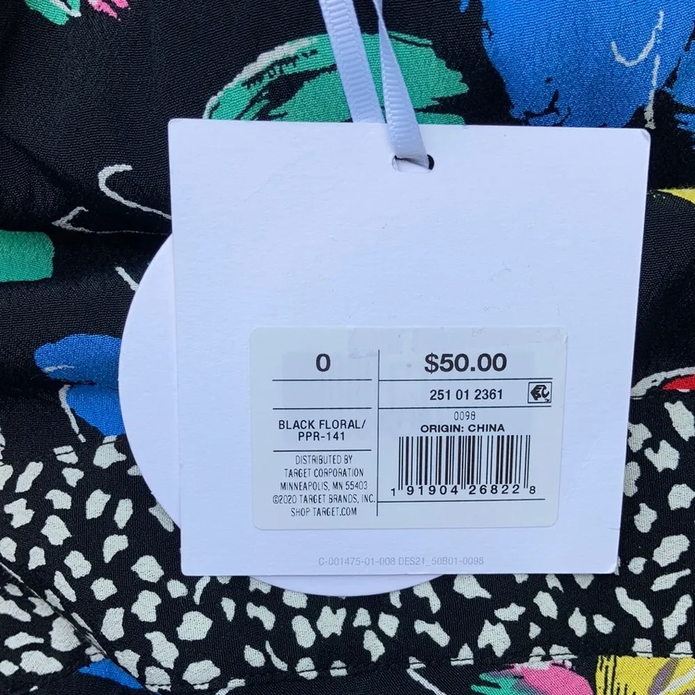 Rixo For Target Dress Size 0 Off The Shoulder Puff Sleeve Maxi Floral Print NWT - Image 7