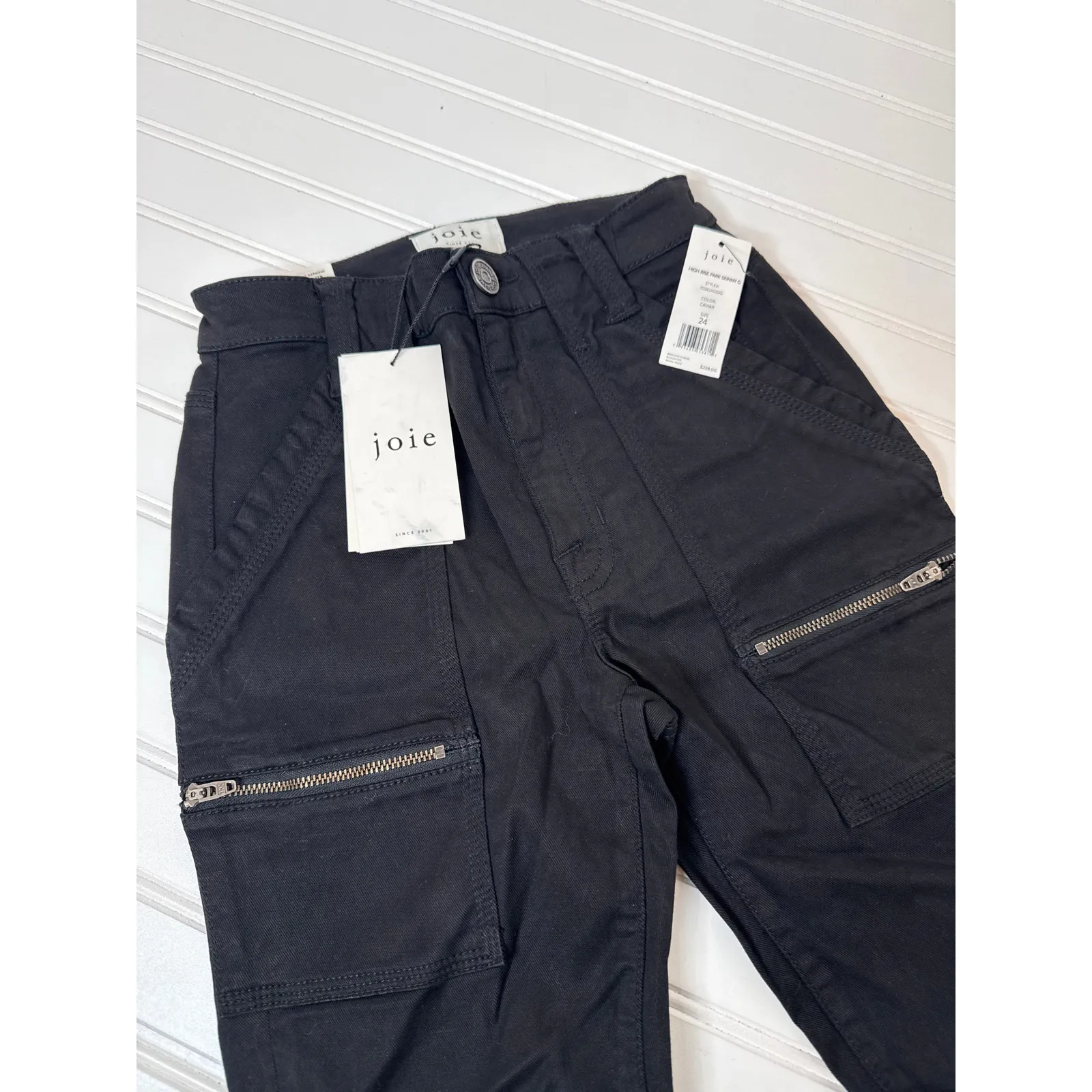 NWT Joie High Rise Park Skinny Jeans Black Stretch Cropped Womens Size 24 - Image 7