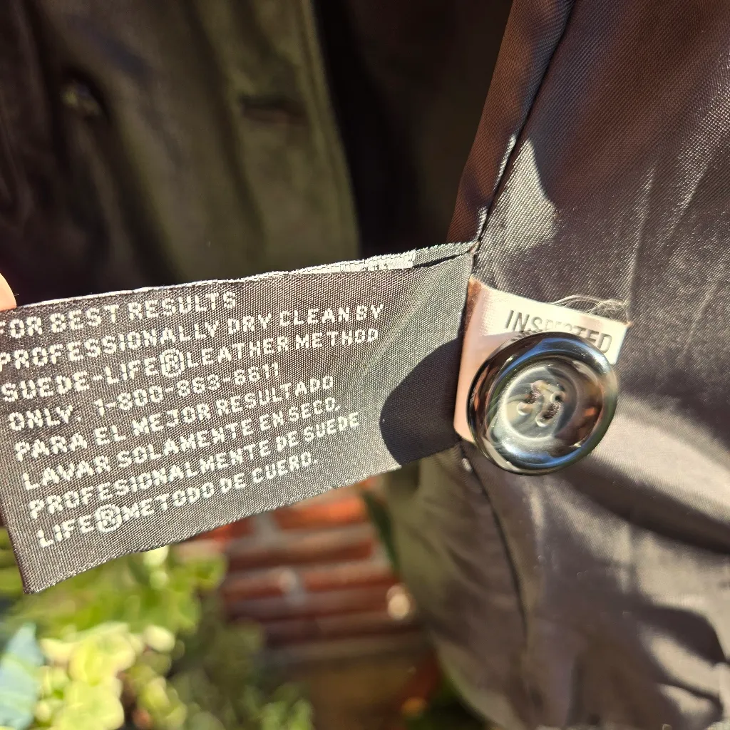 Jacqueline Ferrar Genuine Leather Women Black Double Breasted Jacket Size XL - Image 11