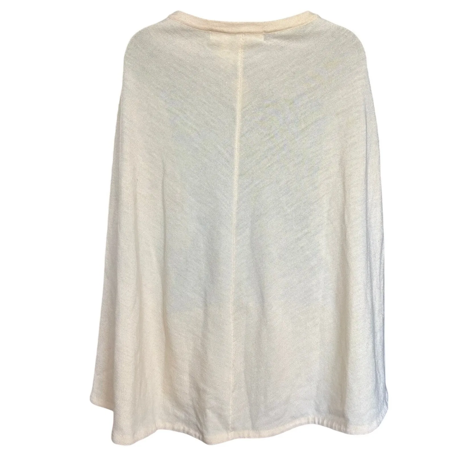 NWT Max Studio 100% Wool Cape Off White One Size Winter‎ Embroidered Floral - Image 11