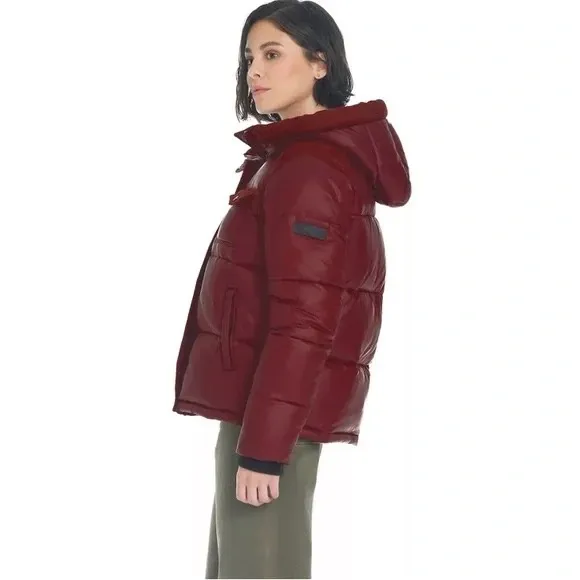 Koolaburra by UGG Burgundy Corduroy Puffer Hooded Jacket Size S/P - Image 6