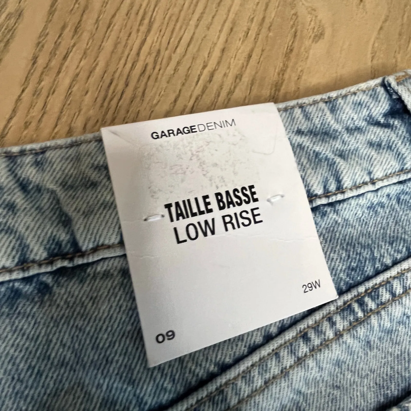 NWT Garage Denim Festival Micro Shorts Lowrise Blue Distressed Women’s Size 9 - Image 2