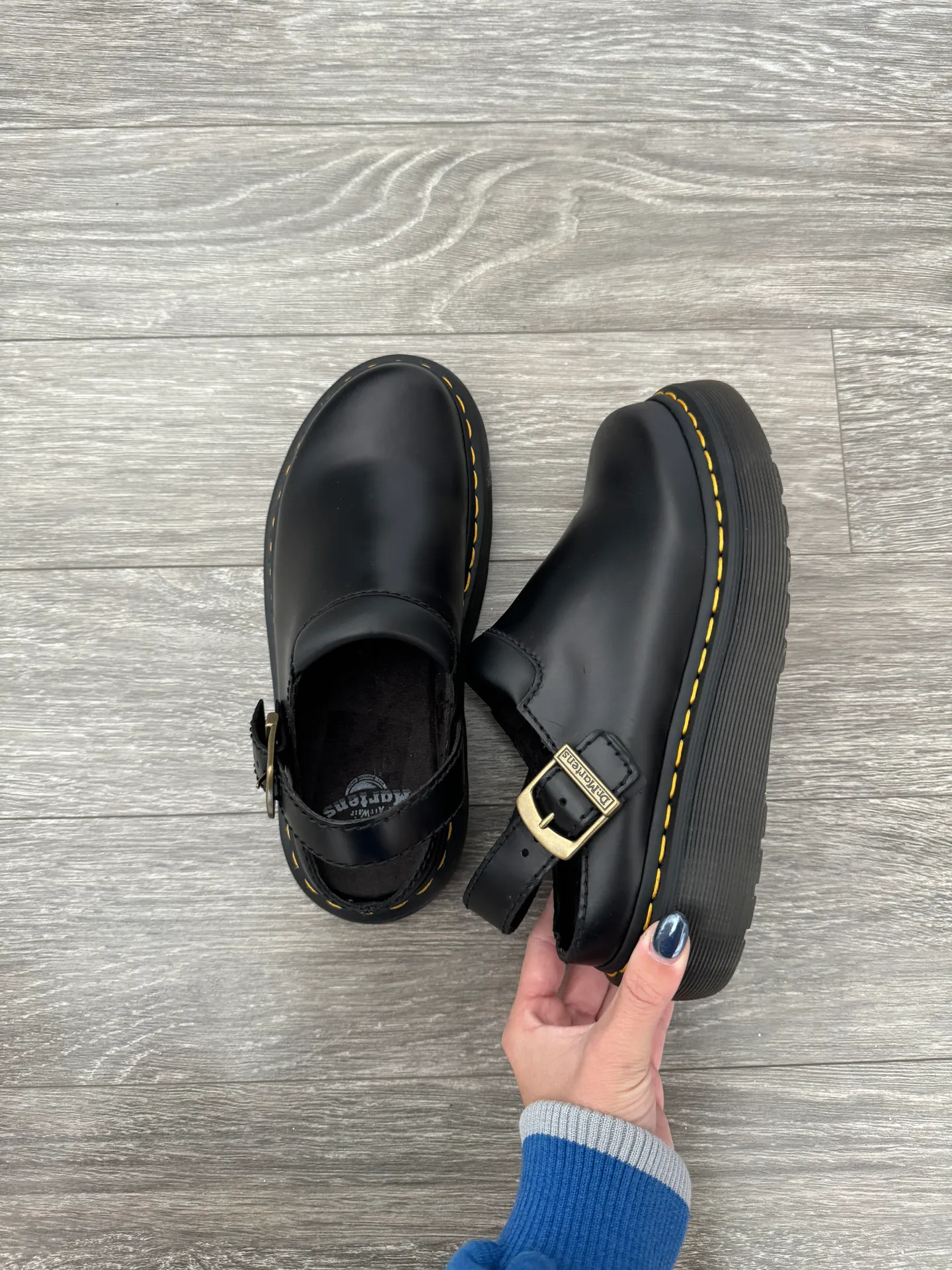 Dr Marten Black Platform Mules - Image 6