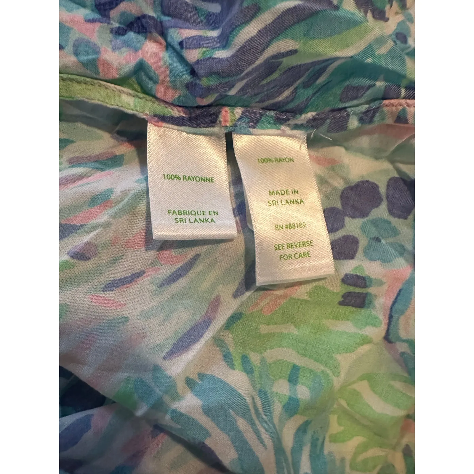 Lilly Pulitzer  3/4 Sleeve Dress Small Pink Blue White Green Button Down - Image 3