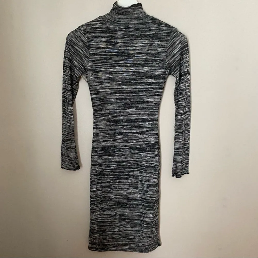 Velvet Torch Dress Mock Neck Gray Marled Long Sleeve Business Casual Neutral - Image 5
