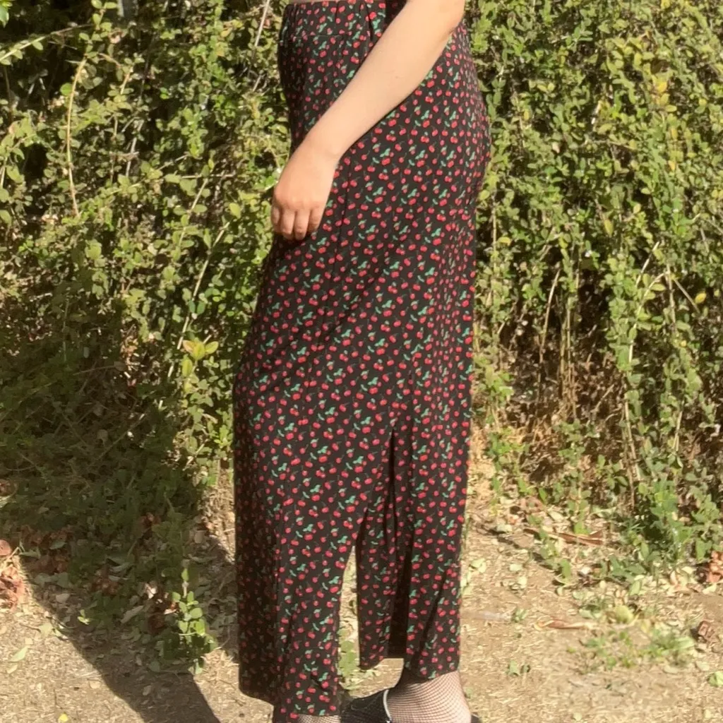 Cherry print Black Pants - Image 2