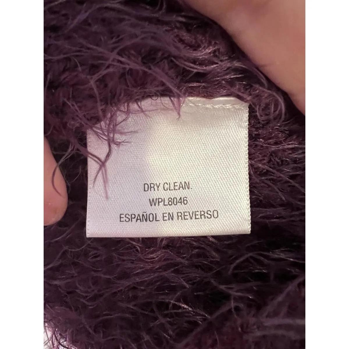 Bar III Purple Round Neck Shaggy Long Sleeved Sweater Women’s Size Medium - Image 5